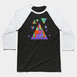 Forest with a Deer Cut Paper Landscape Baseball T-Shirt